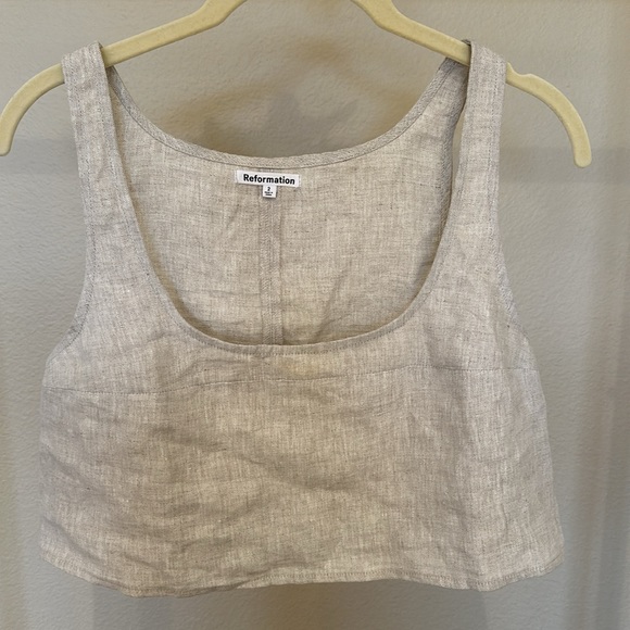 Reformation Linen Crop Top size 2 - Picture 4 of 14